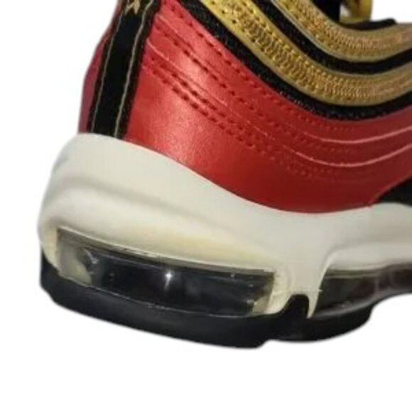 Nike Air Max 97 University Red/ Metallic Gold Sequin Sz 9 Women - Picture 10 of 13